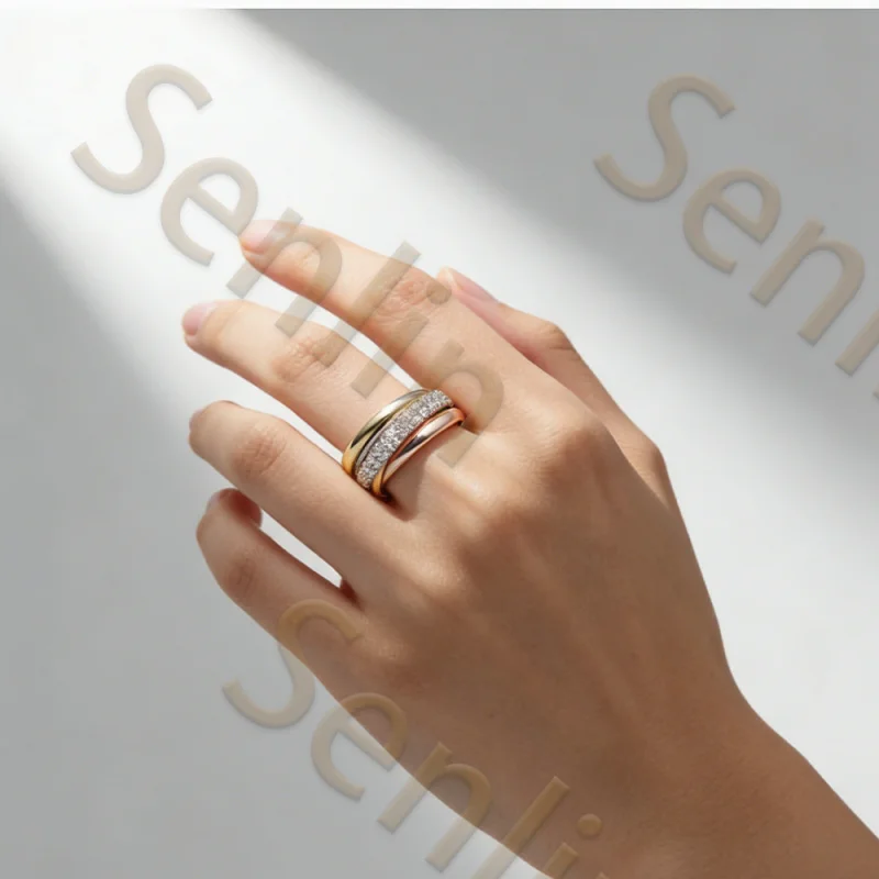 

SENLIM 2026 модный и персонализированный нишевый дизайн из розового золота 18 карат, золото универсальный, простой НОВЫЙ MOMO