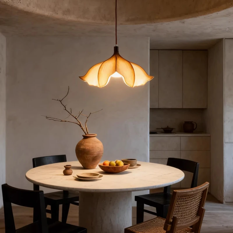 Petal Pendant Lamp Japanese Wabi Sabi Style Bar Counter Chandelier Creative Designer Restaurant Corridor Bedroom Bedside Light