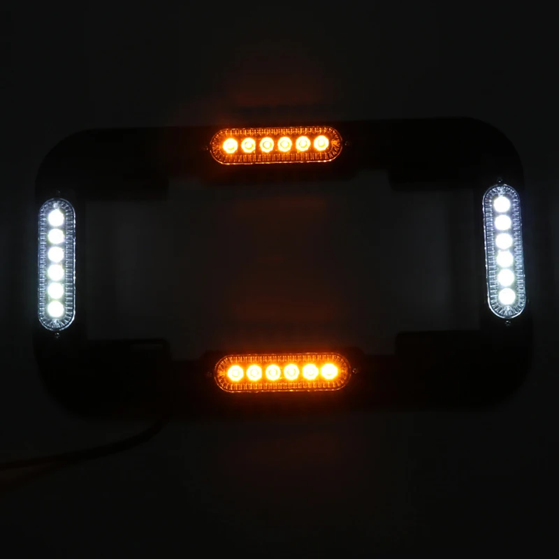 Biaochi 24W 12V 24V DC universal emergency warning amber white led license plate strobe light for cars trucks