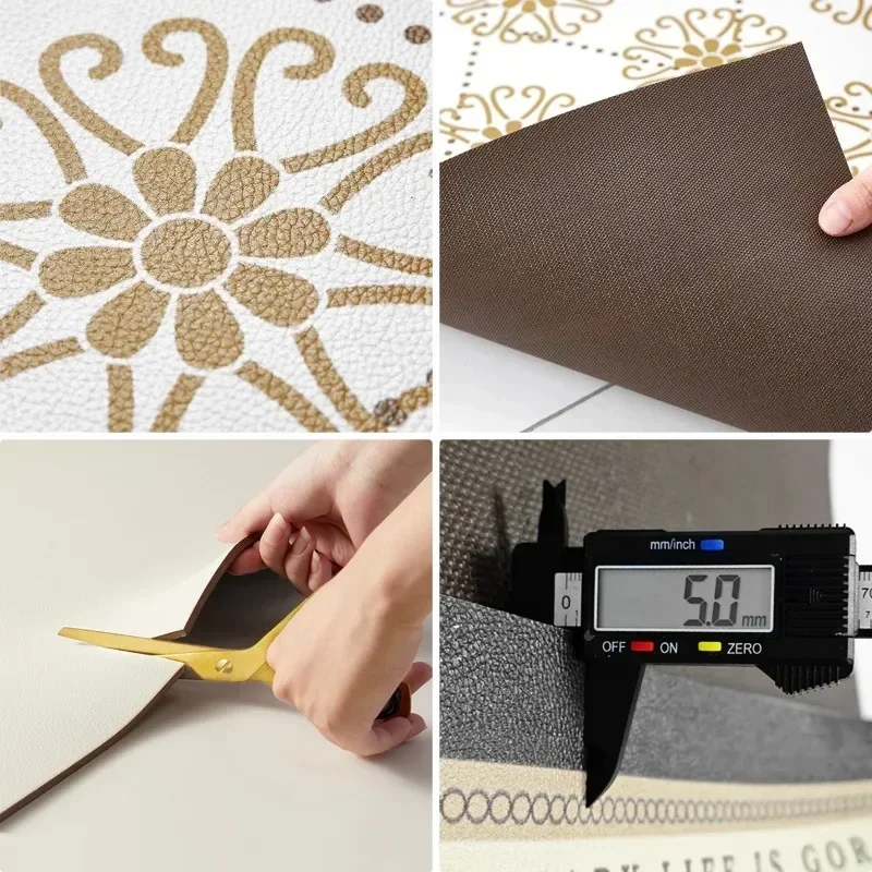Mat for Kitchen Carpet Waterproof PVC Long Floor Mats Leather Oil Proof Anti-slip Carpets Black White Plaid Home Decoration Rug