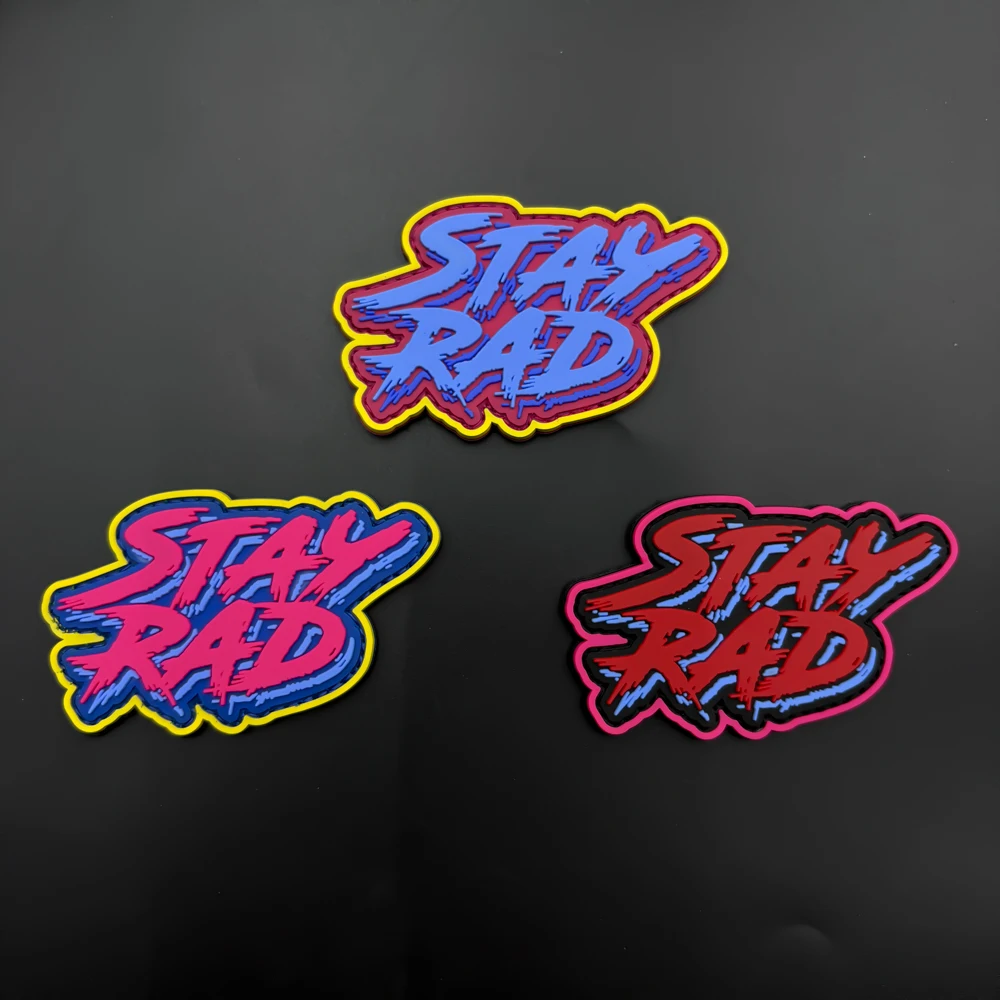 Artistic Brushstroke Text Design Pvc Patch Badge for Clothing Modification, Versatile Decorative Accessory for Bags, Includes Fleece Backing