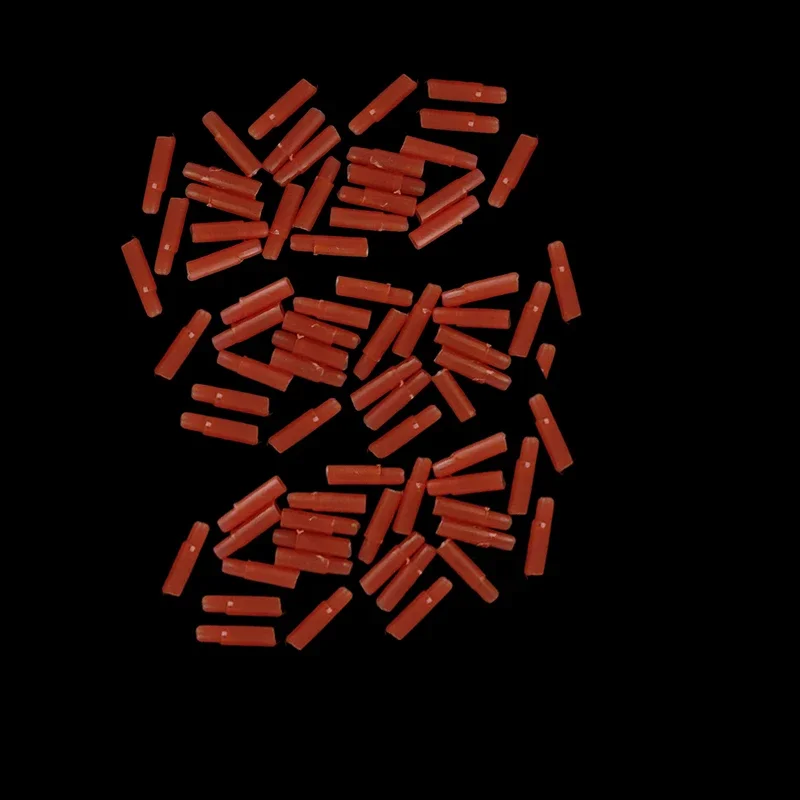 دبوس توصيل نحاسي للأسنان دبابيس نموذجية دبابيس نحاسية صغيرة بأكمام بلاستيكية حمراء مقاس 1.6*18 مللي متر #5