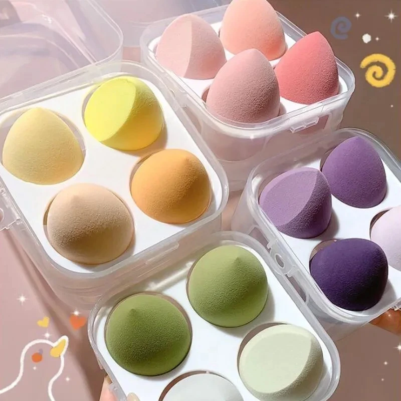 4Pc Beauty Egg Makeup Blender Cosmetic Puff Makeup Sponge Cushion Foundation Powder Sponge Beauty Tool Women Make Up Accessories