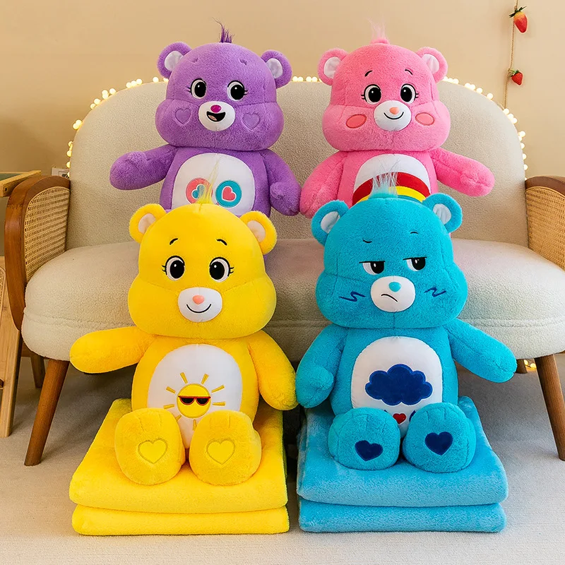 Car Office Air Conditioning By Children Napping Blanket Dual-use Foreign Trade Gifts Cartoon Rainbow Bear Pillow Quilt In One