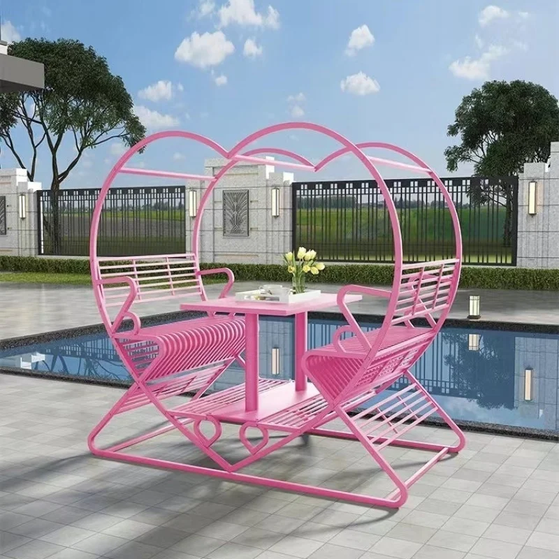 

Custom Outdoor Internet Celebrity Heart-Shaped Chair Check-In Photography Swing Chair Scenic Spot Leisure Bar Chair Homestay Bar