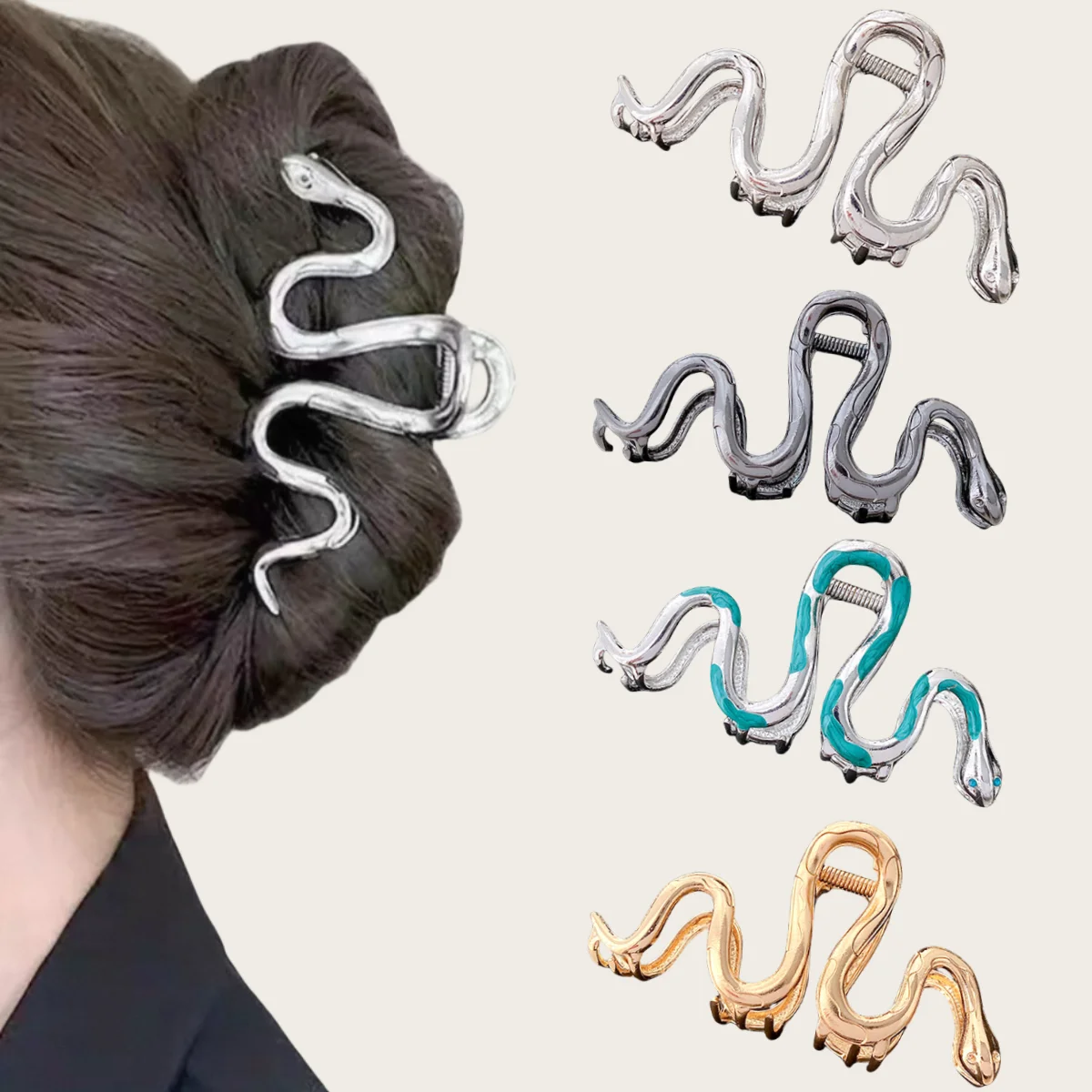 

Dowell Women's Gothic Serpentine Metal Hair Clips Cool Style Party Accessory