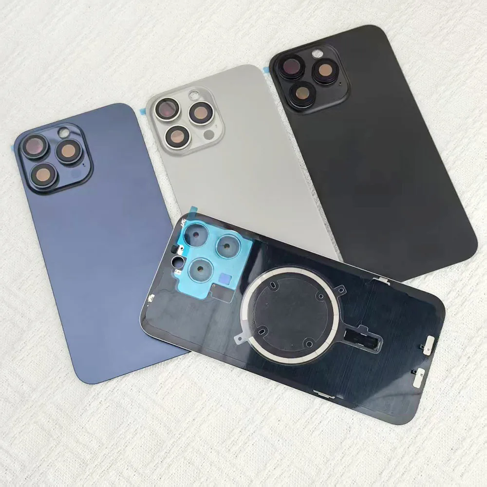 Hülle für iPhone 15 15Plus 5G Original Rückglasabdeckung Magnetische Batterieabdeckung mit Kameralinse & Klebstoff Ersatzteile Rückgehäuse