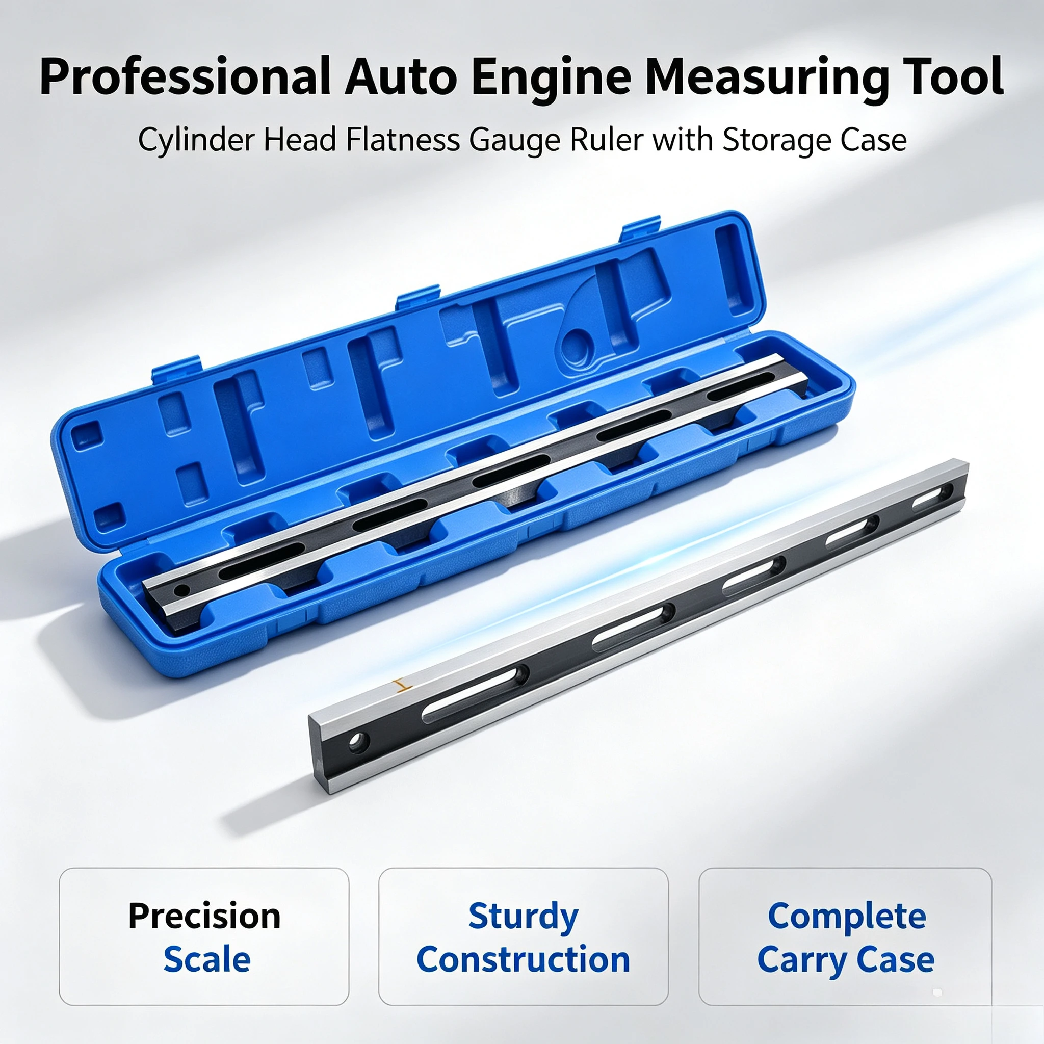 Automobile Engine Cylinder Head Plane Ruler Edge Flatness Measurement Blue Dot Middle Cylinder Grinding