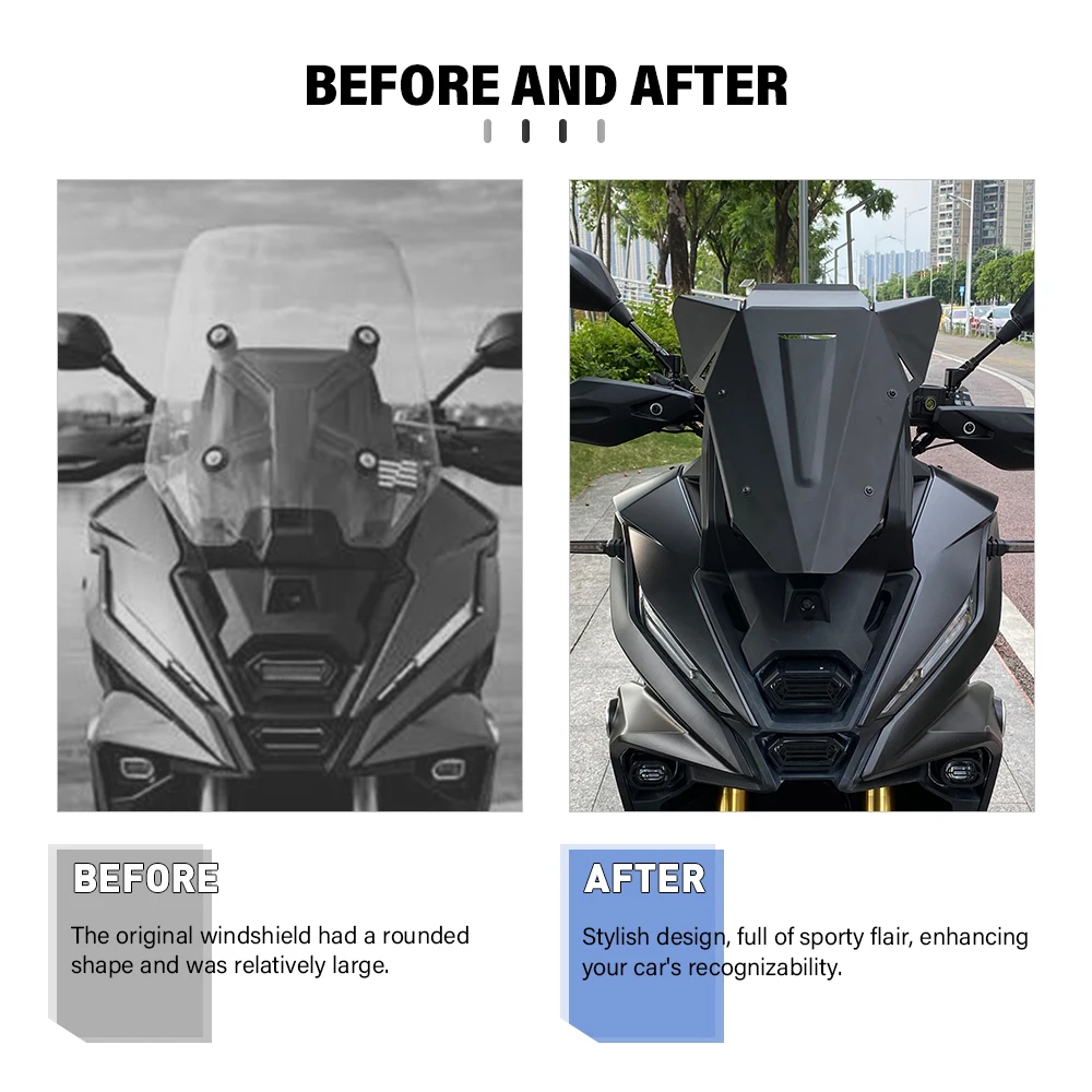 FOR VOGE SR450X SR 450X SR450 X 2026-Accessories Motorcycle Aluminum SPORTS WINDSHIELD Adjustable Front Fairing Wind Deflector