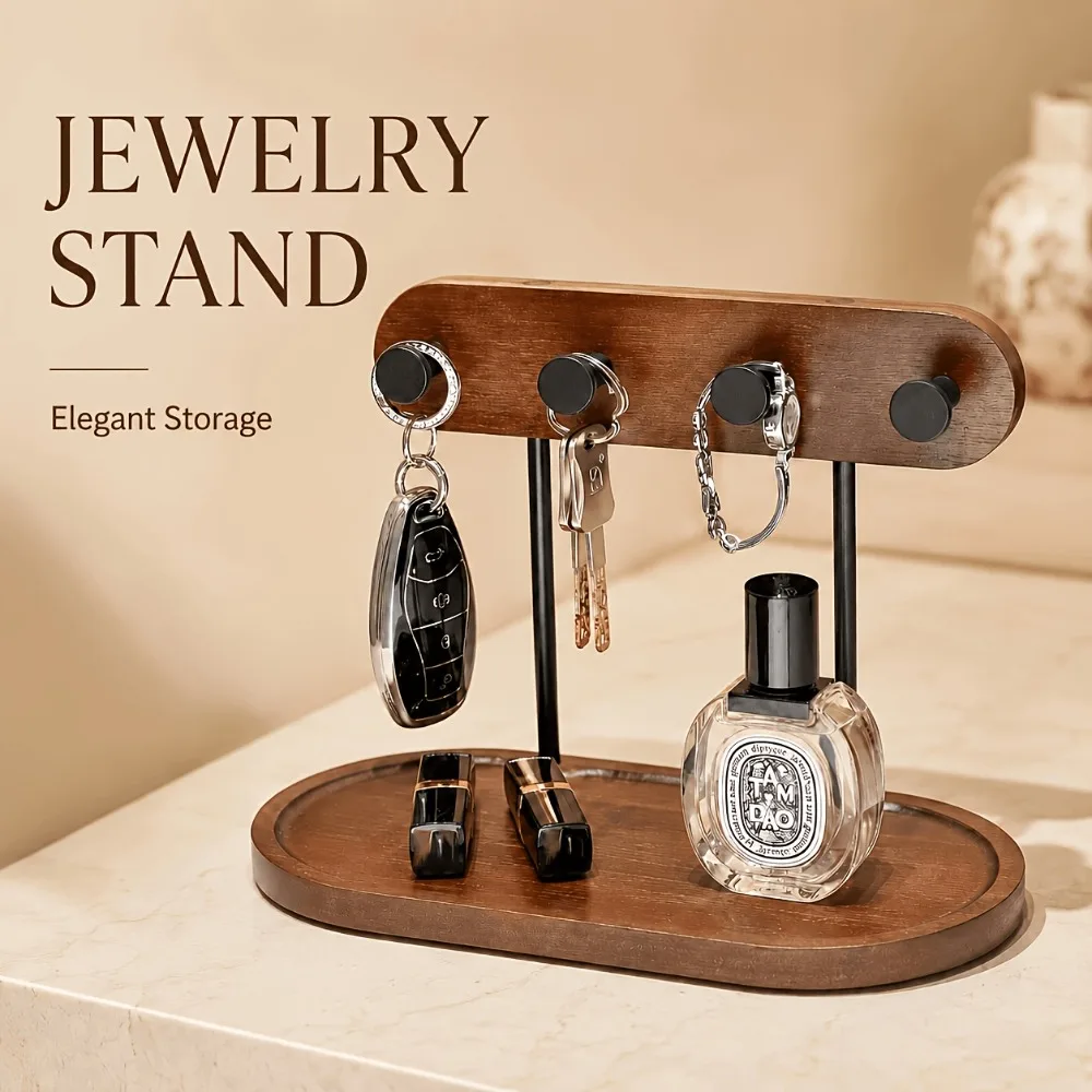 Wooden Key Storage Rack Environmentally Friendly and Space Saving Key Holder Box Decoration Watch and Jewelry Storage Container