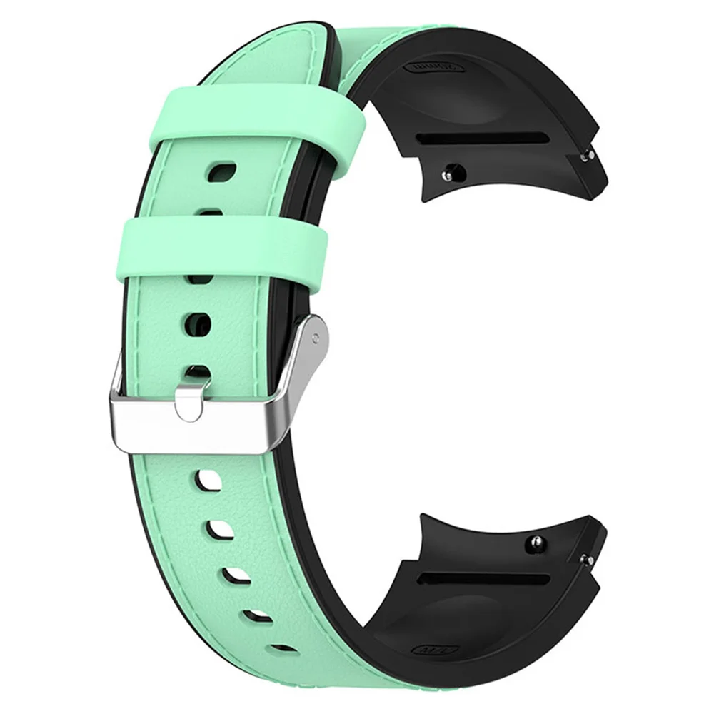 20mm pulseira de relógio de prata fivela pulseira de silicone para samsung galaxy watch5 pulseira pulseira smartwatch acessórios