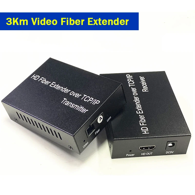 3Km HDMI Fiber Extender over IP SC Fiber Optical Cable 20Km 1080P HDMI to Fiber Video Extender Transceiver for PC Loptop DVR TV