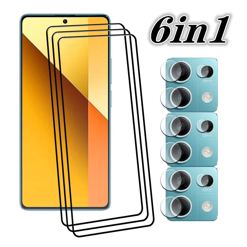 Tempered Glass For Redmi Note 13 Note 13pro Screen Protector + Camera Soft Lens Film For Redmi Note 13 Note 13 Pro Cover film