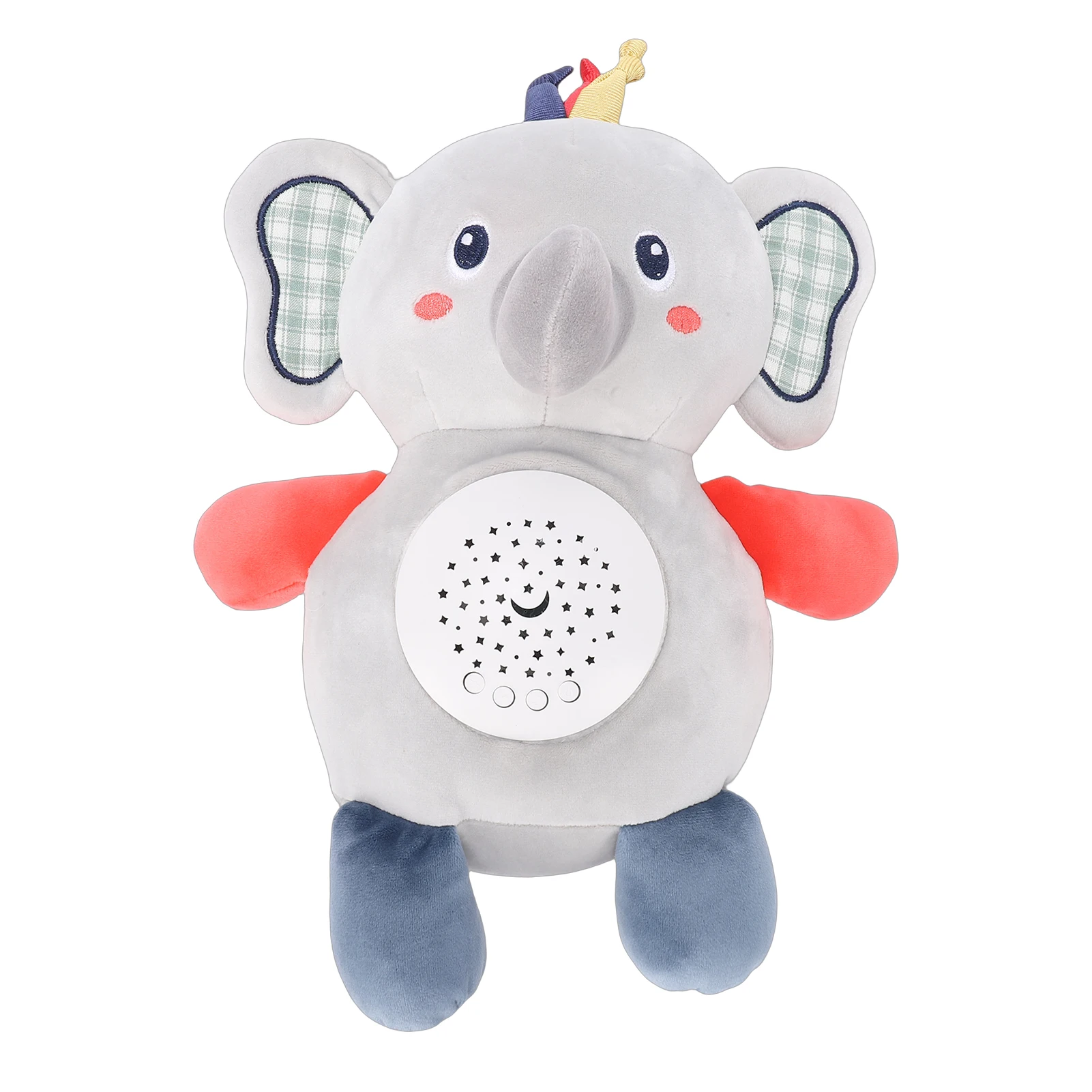 دمية فيل ناعمة محشوة مع صوت وضوء وموسيقى، مساعد على نوم الأطفال، دمية فيل مهدئة