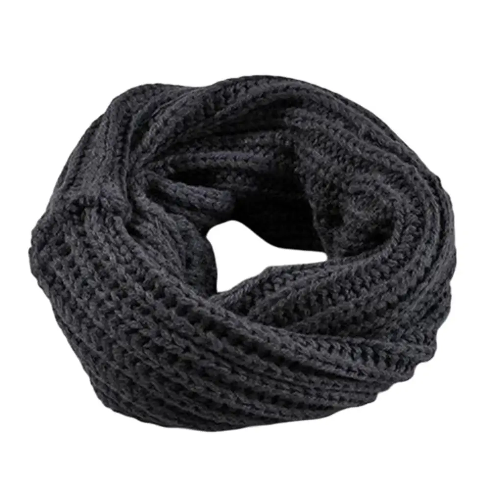 Bufanda cálida de hilo de lana para hombres y mujeres, cuello de punto, regalo de envoltura, bufandas de anillo de punto, accesorio de ropa, Invierno