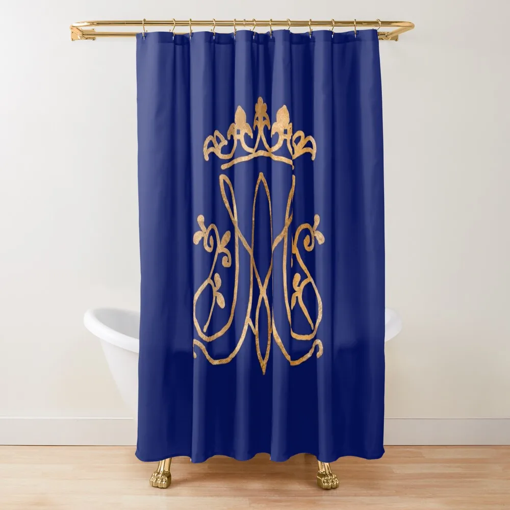 Ave Maria monogram Shower Curtain Waterproof Shower And Anti-Mold Shower Waterproof For Bathroom Curtain