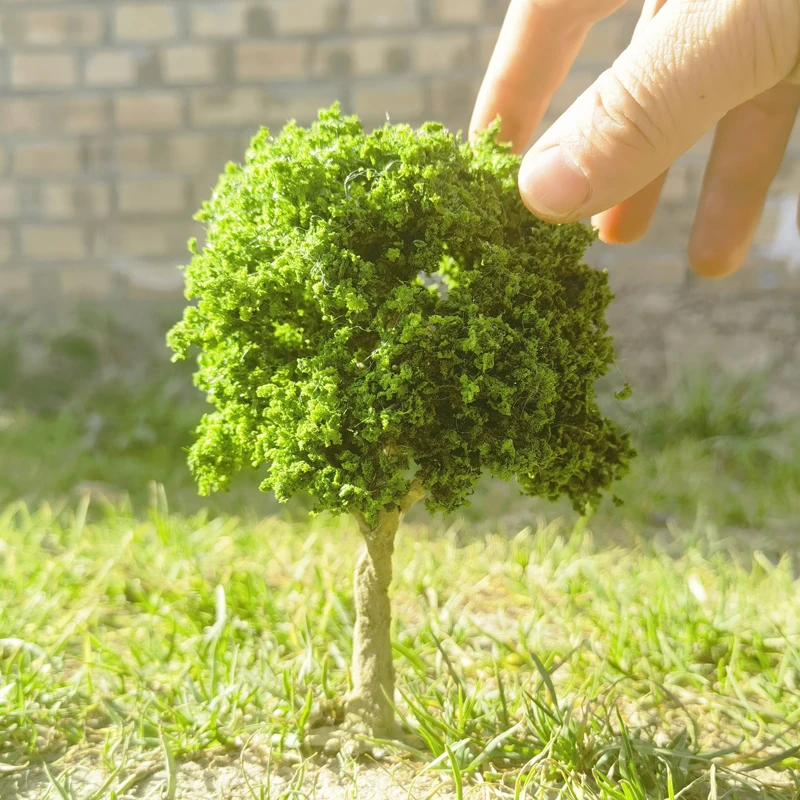 Árbol de alambre fino de 1/2 piezas, modelo de tren a escala Ho, decración de ferrocarril, modelo de bricolaje, árbol de planta verde, 10-30 cm