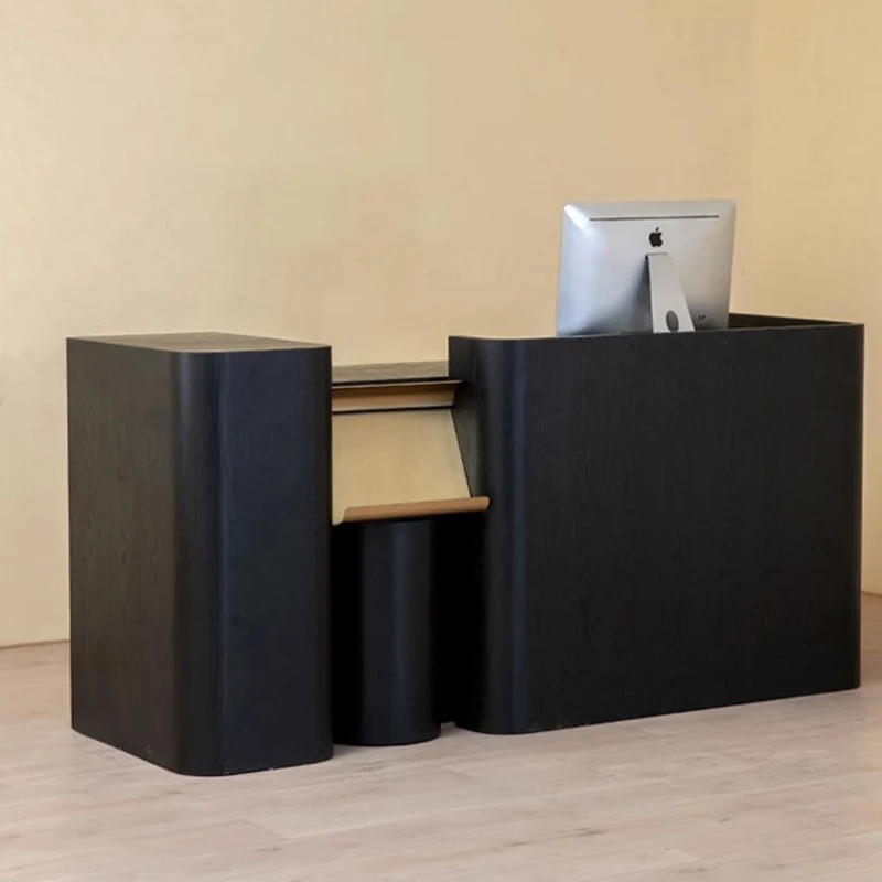 Desain Toko Meja Resepsionis Meja Depan Berbentuk L Meja Resepsionis Mewah Ringan Mewah Checkout Perabot Kantor Scrivania yang Elegan