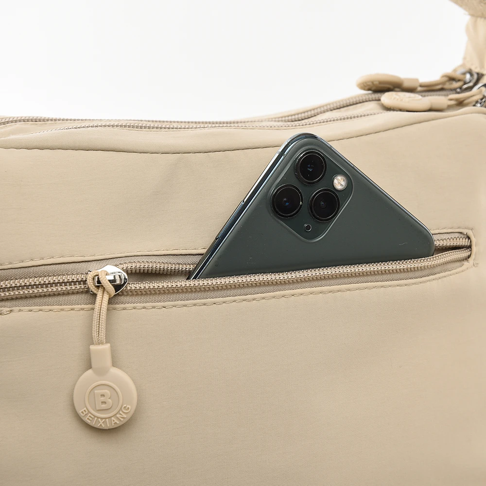 Leichte Damen-Umhängetasche aus Nylon mit mehreren Taschen, lässiger Oxford-Stoff-Reiserucksack, großer Tagesrucksack, Schultertasche B – Detail 7