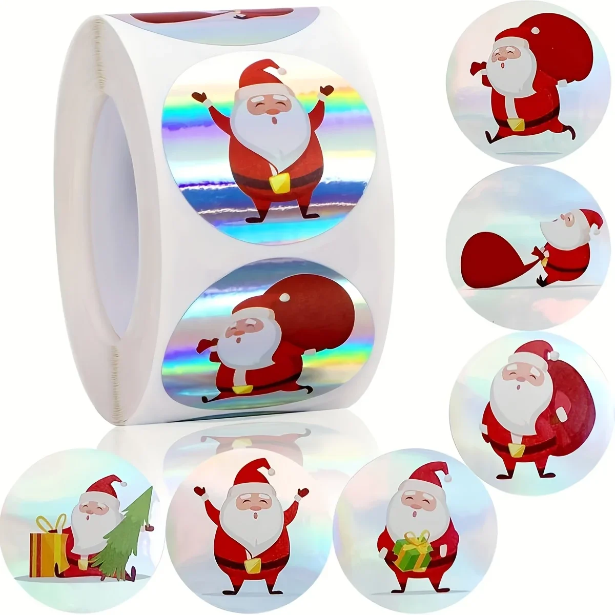 500PCS Merry Christmas Stickers Small Stickers for Rolling Sticker Pack Roll Packing Labels