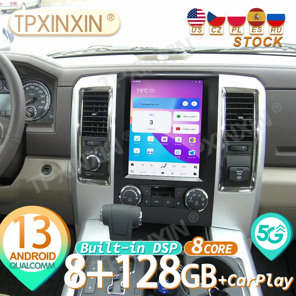 

Для Dodge Ram 2008 2009 2010 2011 Qualcomm Android автомобильный радиоприемник стерео автомобильный мультимедийный плеер GPS Navi Carplay IPS головное устройство