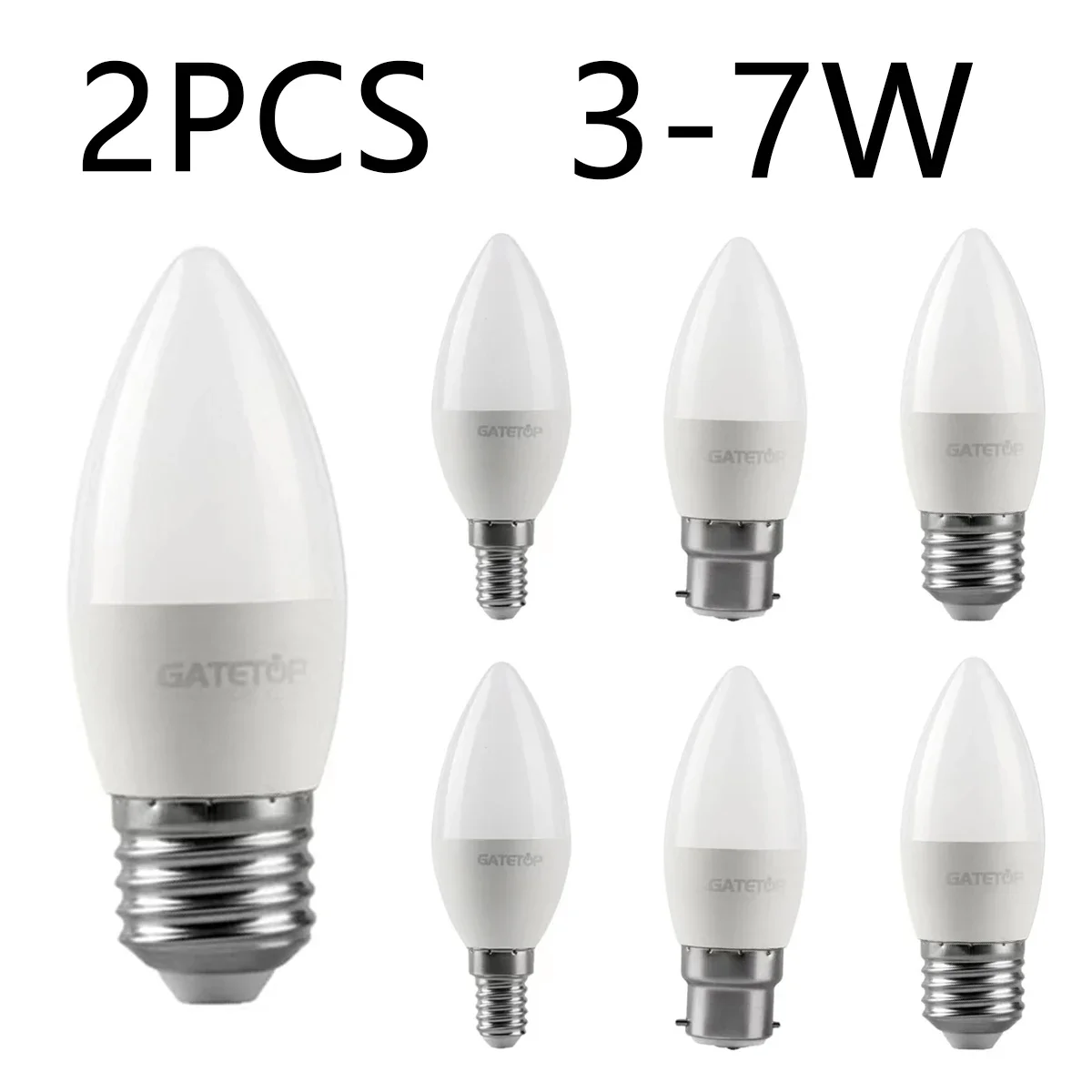 

2Pcs 220V Led Bulb C37 3W-7W E27 B22 E14 Warm White Day White Cold White Lamp For Home Decoration