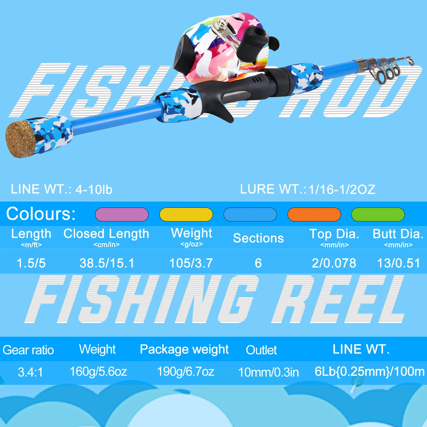 Sougayilang combo pesca infantil caña telescópica y carrete bala - imagen 4