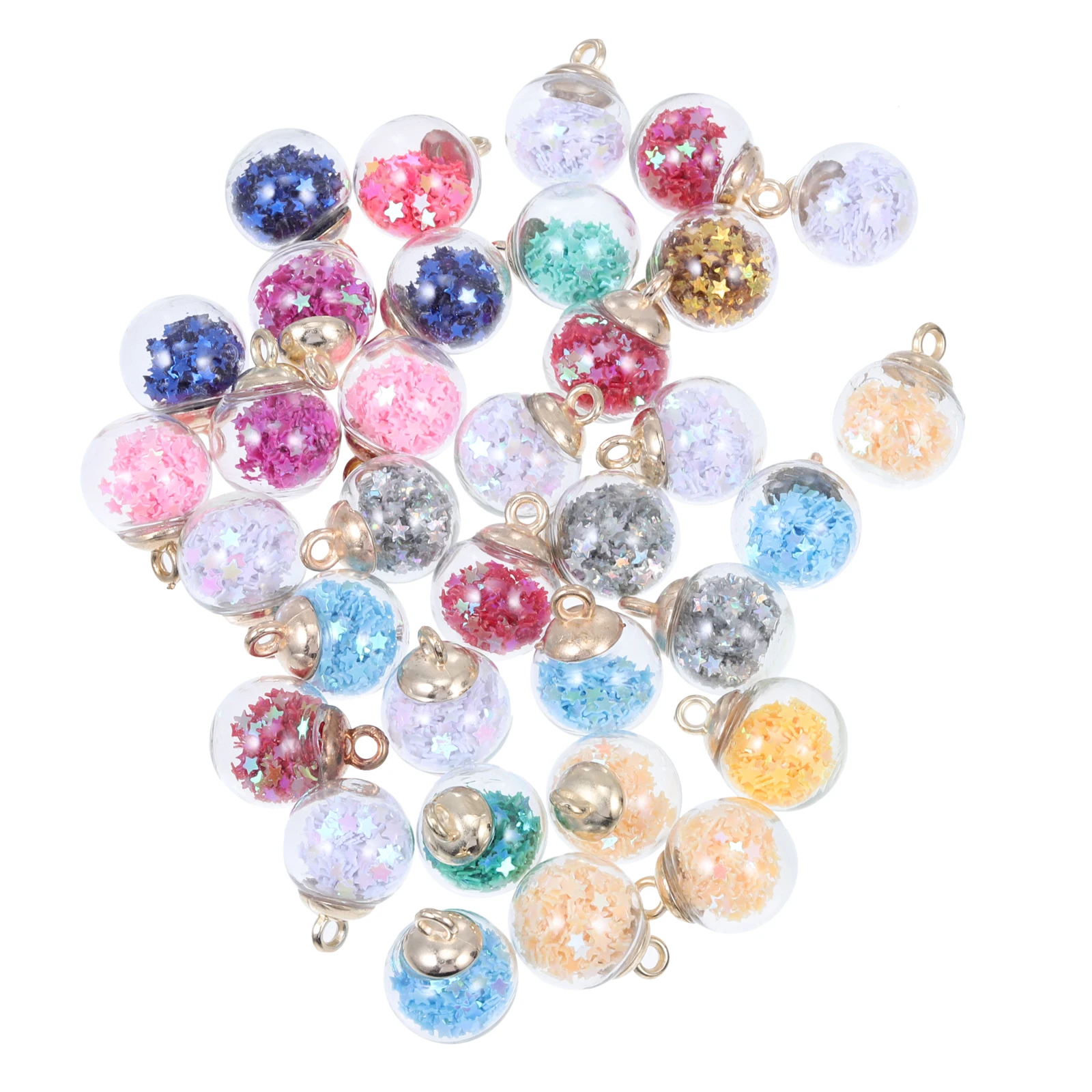 

100 Pcs Glass Ball Charms Simple Earrings DIY Hanging Pendants Jewelry Making Bulk Decoration Necklace Bracelet Accessories