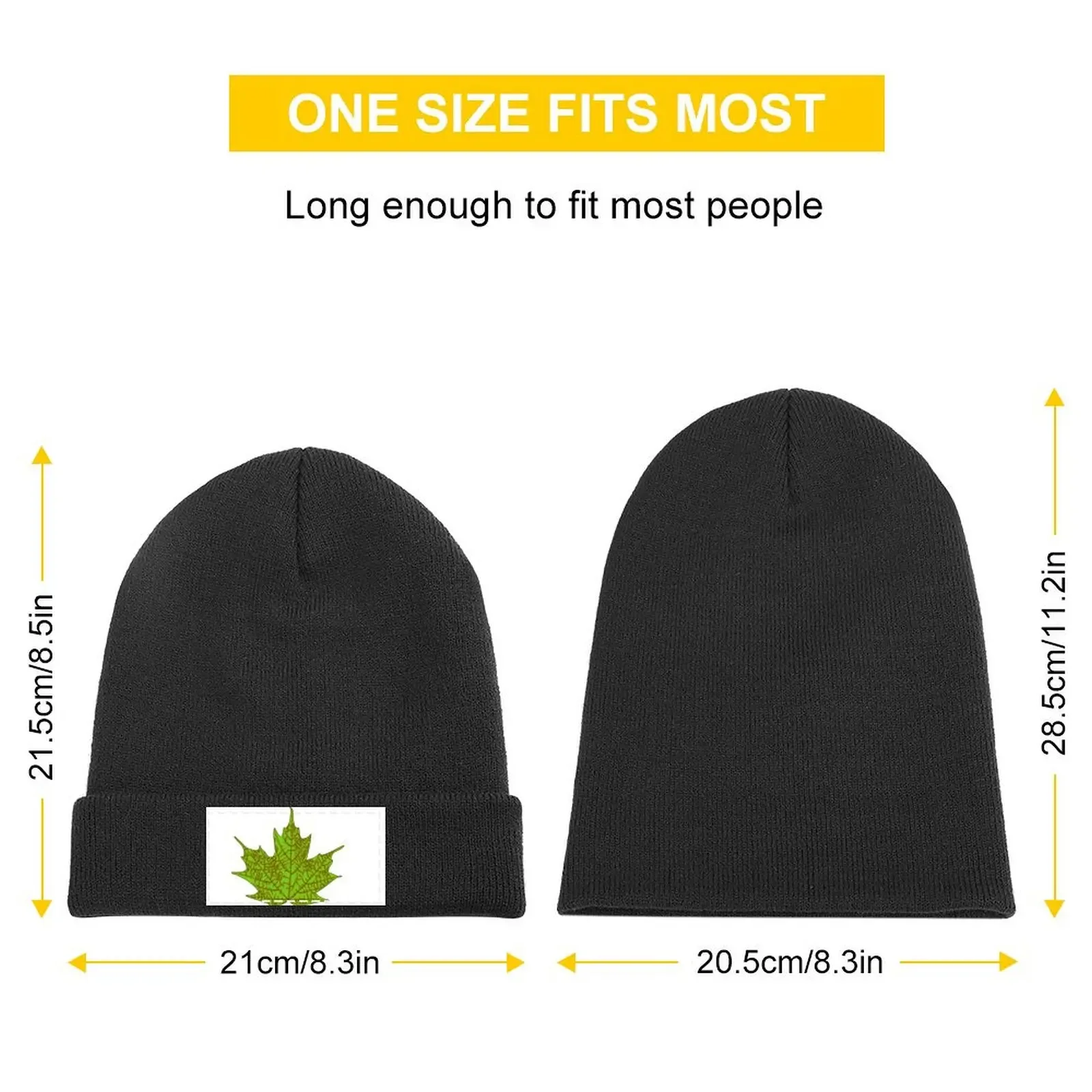 Green Maple Leaf Knitted Cap Beach Outing Hood Mens Hats Women's