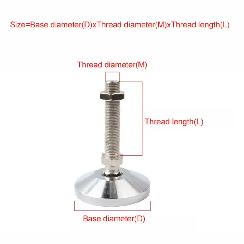 1Pcs M12 M16 M20 M24 Stainless Steel Heavy Fixed Adjustable Foot Screw Leg Stopper Swivel Base Articulating Lathe Legs Glide