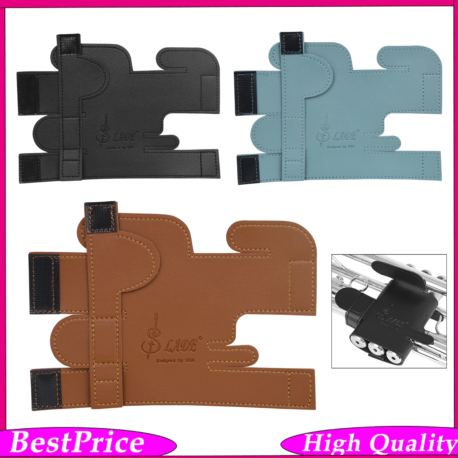 SLADE ND324 Trumpet Protective Cover PU Leather Hand Grip Protective Pouch for Trumpet Players Travel Instrument Maintenance