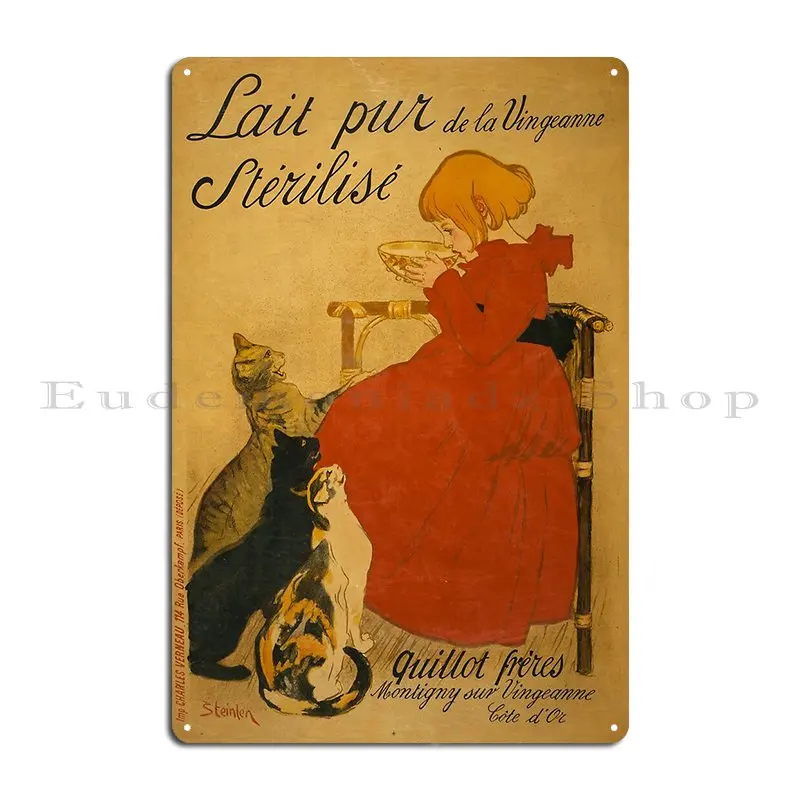 Lait Pur De La Vingeanne 1895 French Poster Metal Signs Garage Print Garage Cinema Garage Tin Sign Poster