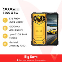 World Premiere DOOGEE S200 X 5G Rugged Phone 12+512GB Smartphone 6.72” FHD+120Hz IPS screen Dimensity 7050 10100mAh battery 33W