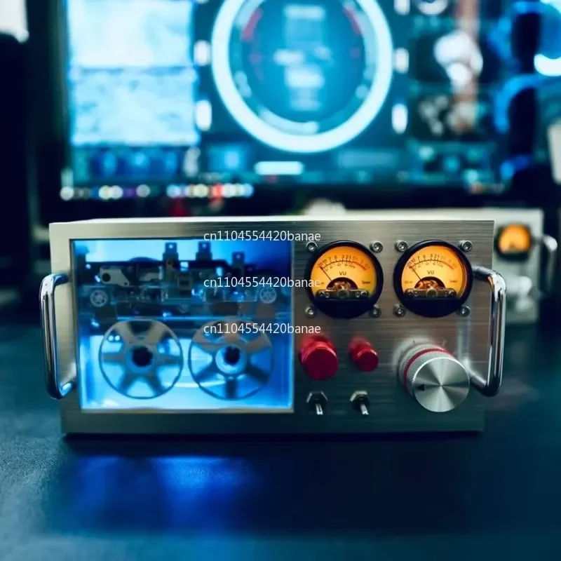 for Vintage Tape Player Power Amplifier Desktop Ornament with UV Meter and Pickup Light Level Display Nostalgic Home