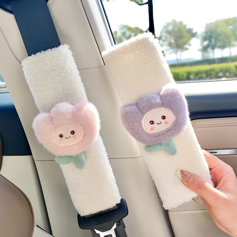 

2 Cute Flower Car Seat Belts, Shoulder Protectors, Cartoon Soft and Comfortable Car Belts