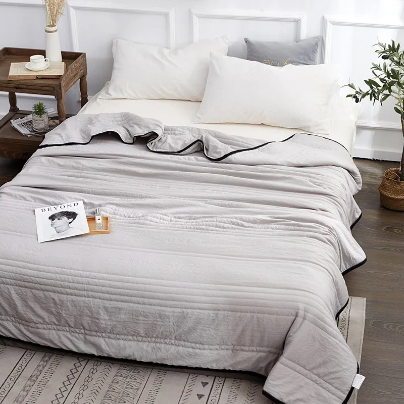 Skin Friendly Washed Quilt Thin Wadding Blanket Comforter Washable Summer Quilt Fiber Summer Cooling Air Conditioning Blanket