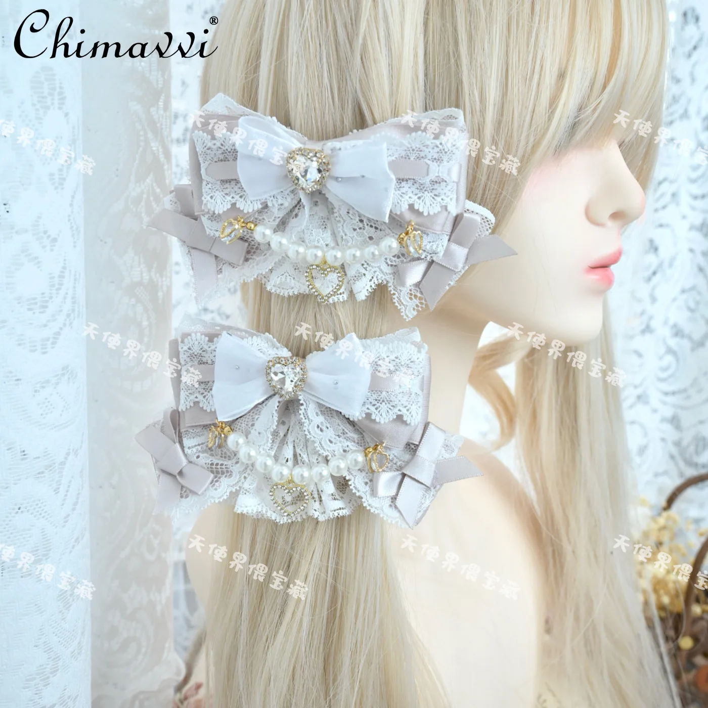 

Japanese Mass Production Subculture Handmade Hair Accessories Rhinestone Headband Side Clip Hairpin Cute Girl Princess Hair Clip