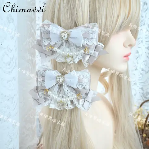 Japanese Mass Production Subculture Handmade Hair Accessories Rhinestone Headband Side Clip Hairpin Cute Girl Princess Hair Clip