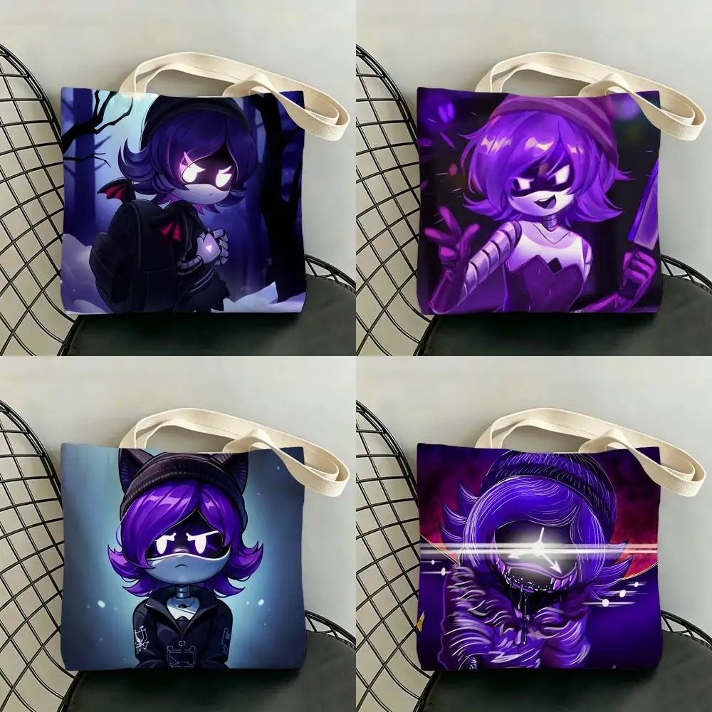 Gothic M-Murder D-Drones U-UZI Storage Bags Canvas Double-Sided Print Women Large Tote Bag Durable Picnic Foldable Gift Eco
