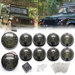 Defender LED Light Update Kits Standard Size Amber Indicator Front Light Rear Stop Light for Land Rover Defender 90/110 1990-16