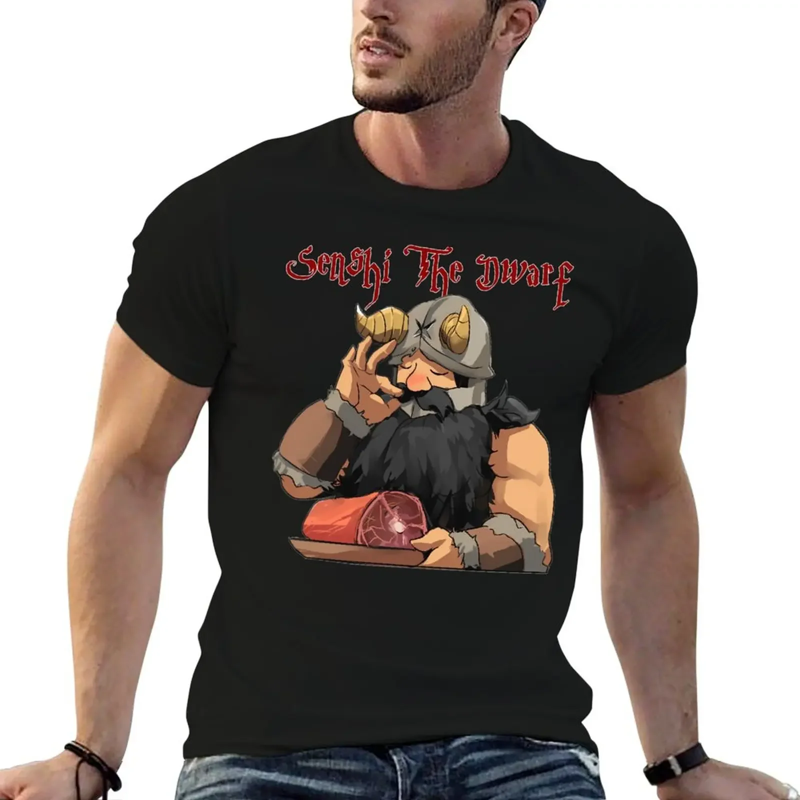 Funny Delicious In Dungeon Senshi T-Shirt vintage anime shirt summer tops Short sleeve tee men