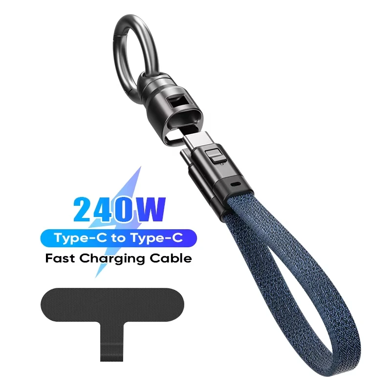 

USB C to Type C Keychain Charger Cord, 240W Short Fast Charging Portable Cable for iPhone 15 16 17 MacBook,Sunsung Galaxy S25