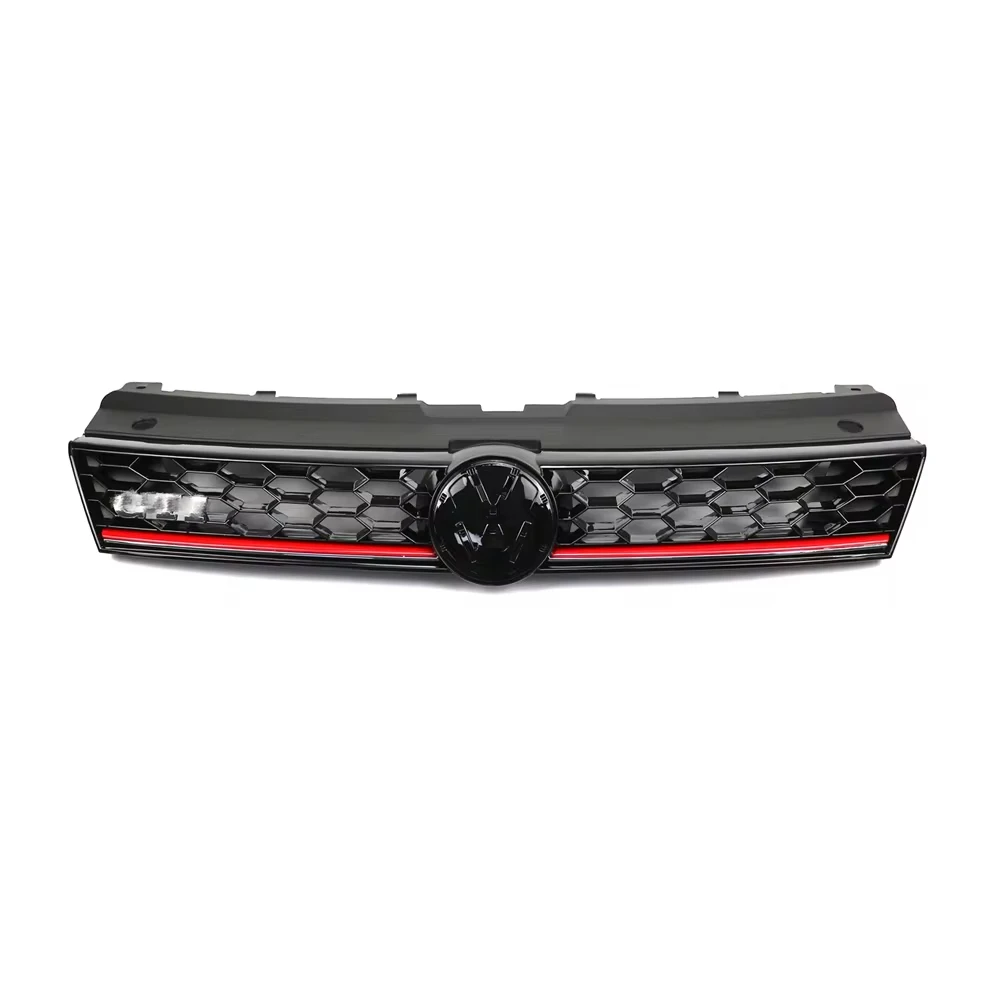 GTI Style Honeycomb Mesh Front Grill Racing Grills For Volkswagen VW Polo 2014 2015 2016 2017 2018 Front Bumper Radiator Grille