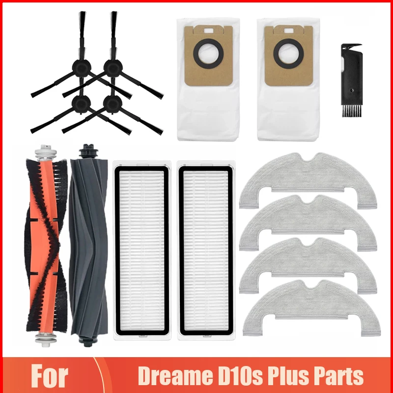 Пылесборники для робота-пылесоса Dreame D10s Plus, фильтр НЕРА, тканевые накладки, боковые/Роликовые щетки, запасные части