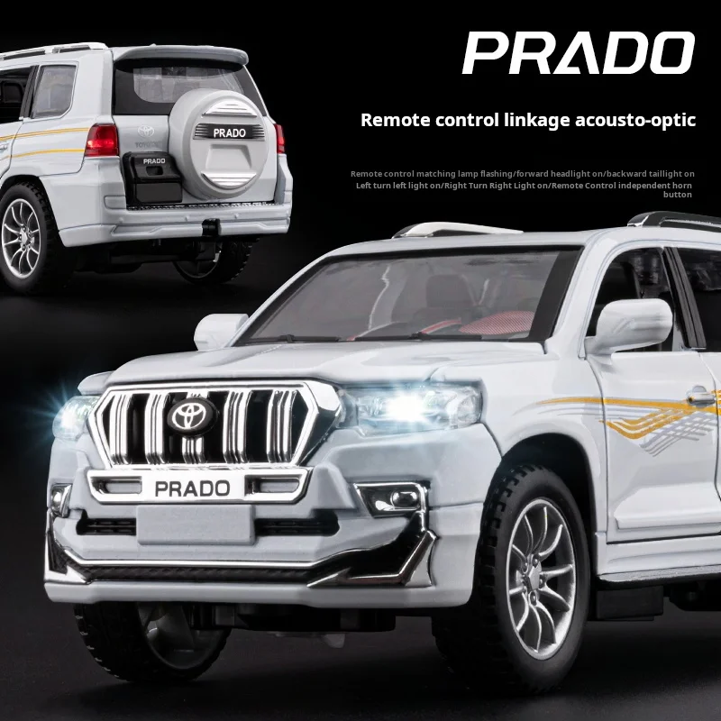 1:24 محاكاة سبيكة التحكم عن بعد سيارة تويوتا برادو سبيكة نموذج سيارة مع الصوت والضوء لعبة الأولاد هدية تحصيل الحلي