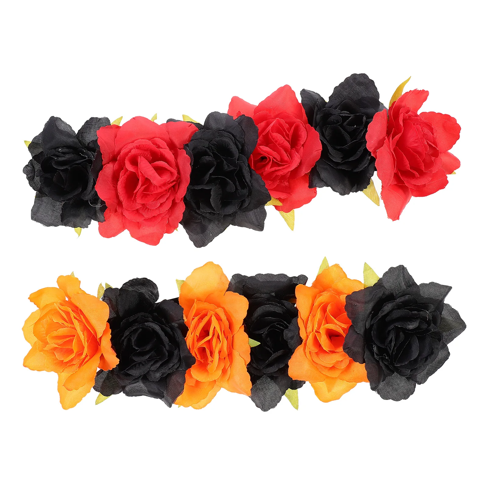 

2pcs Hair Wreath Floral Headdress Hoops Rose Headb s Party Accessories Fabric Comfortable Elegant Halloween