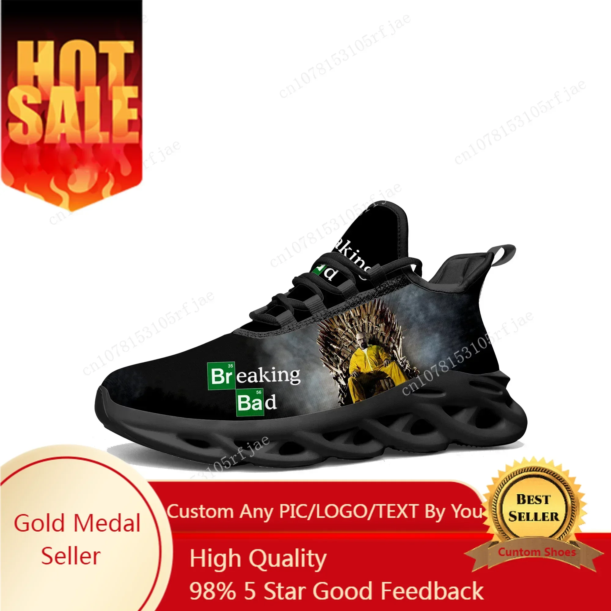 

Breaking Bad Heisenberg Flats Sneakers Mens Womens Sports Running Shoe Sneaker Lace Up Mesh Footwear Tailor-made Shoe Black