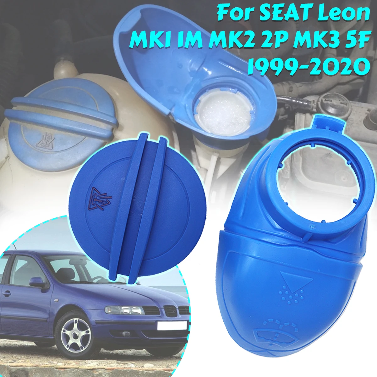 

Car Wiper Washer Fluid Reservoir Funnel Lid Cap Radiator Coolant Recovery Expansion Tank Cover For SEAT Leon MK1 1M MK2 2P MK3