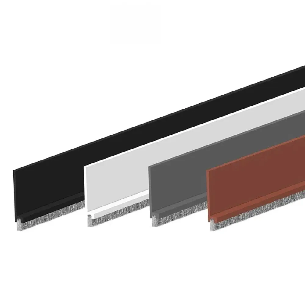 سدادة مسودة ذاتية اللصق تحت الباب، عزل الهواء الساخن أو البارد، عزل الضوضاء، كنس الباب المتكامل مع فرشاة 39 بوصة طول/2 بوصة عرض #2