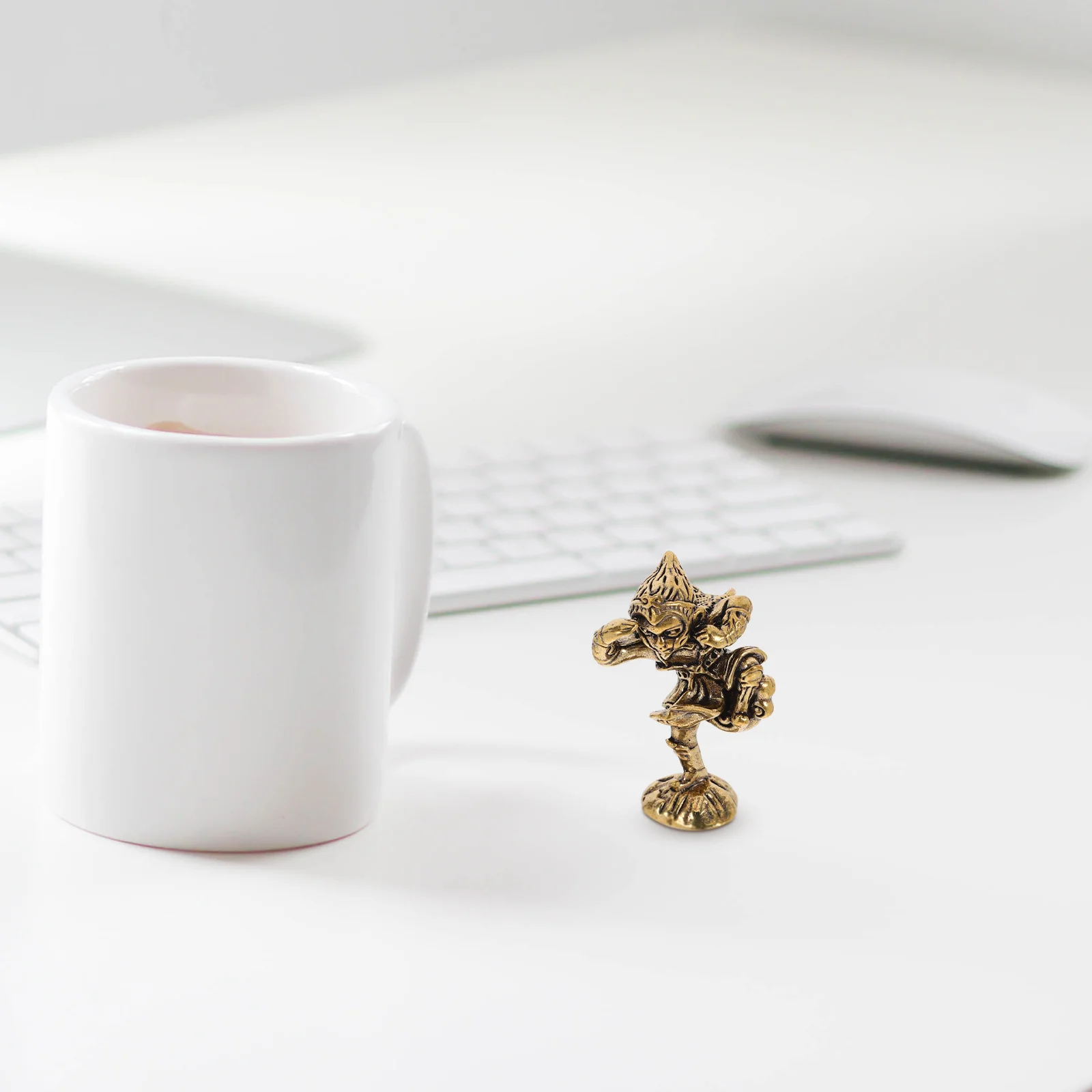

King Statue Copper Monkey For Home Decor Desktop Animal Ornament Small Shelf Decor Monkey King Miniature Indoor Tabletop